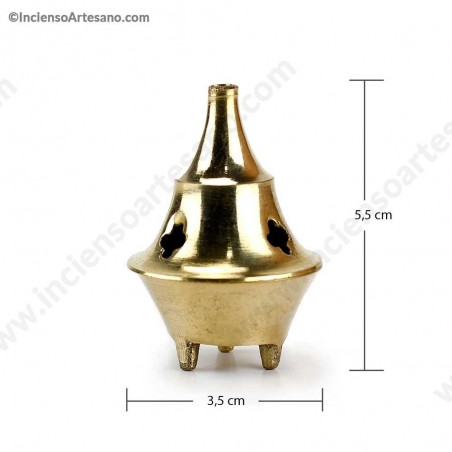 Quemador Latón India Mini de Conos de Incienso