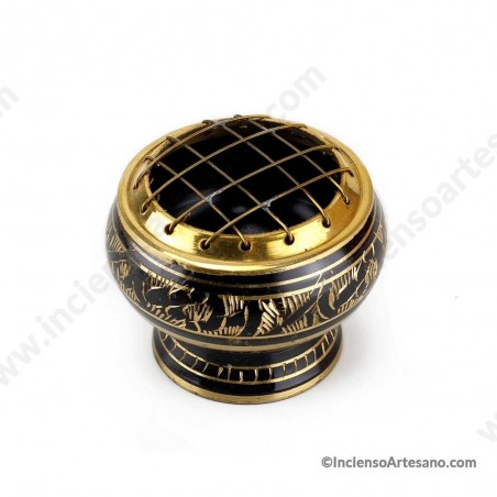Quemador de Incienso Grabado Metal India