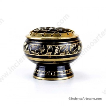 Quemador de Incienso Grabado Metal India