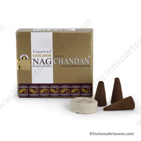 Golden Nag Chandan ó Sándalo Cono Incienso
