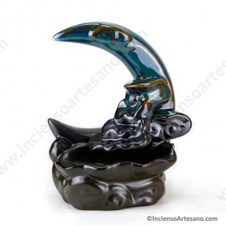 Quemador de Incienso Luna para Cono Reflujo Cascada